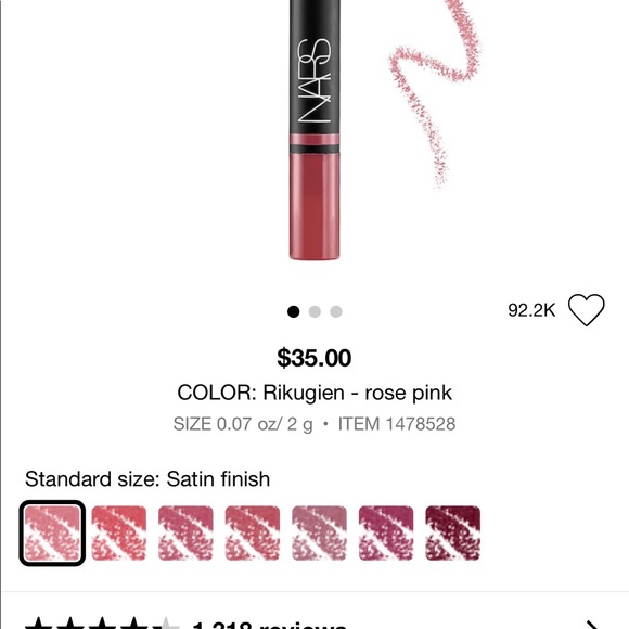 NARS satin lip pencil. - Picture 2 of 2